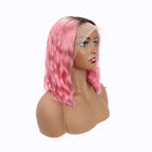 مزدوجة لحمة 13 × 4.5 موجة الرباط الجبهة شعر الإنسان الباروكات 1b / اللون الوردي